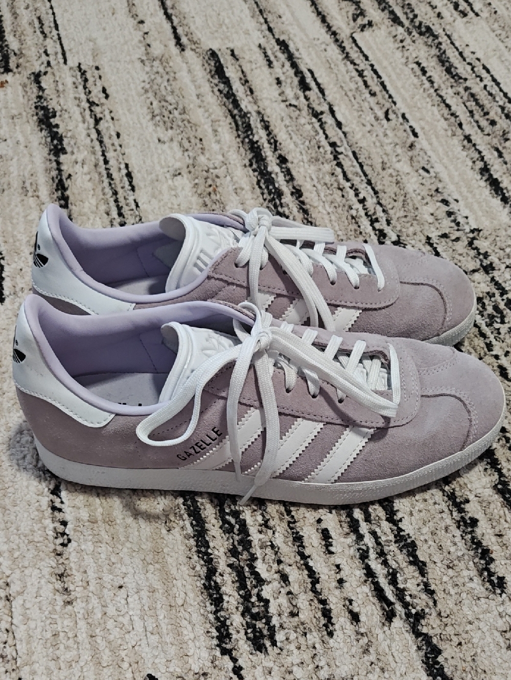 adidas Gazelle Women’s Suede Sneakers in Lavender and White